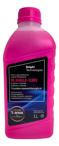 Aditivo para radiadores diluido Phi (listo para usar), rosa, 1 litro, Rl10012