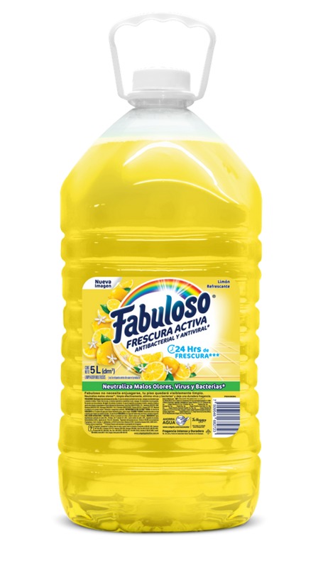 Limpiador Fabuloso Limón Refrescante Antibacterial 5 Lts