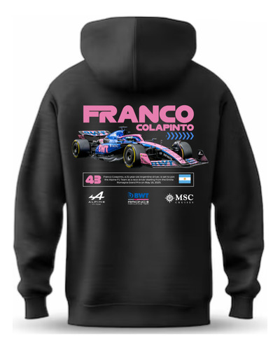 Buzo Colapinto Alpine F1 Oversize Frizado Doble 100% Algodón