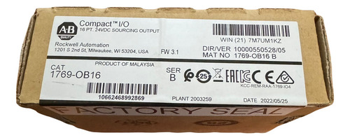 1769-ob16 | Allen Bradley | Compactlogix, Módulo De Salida D