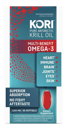 Omega 3 Kori Aceite De Krill Antártico 1.200 Mg. Orig -usa-