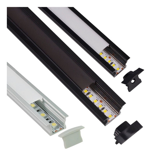 Pack 6x: Perfil De Aluminio De 2m Empotrar Sin Tira Led 