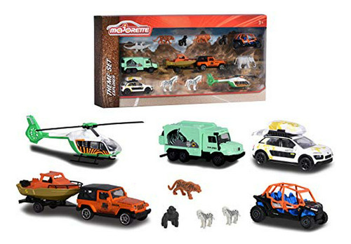 Set Explorador. 5 Autos Y 7 Animales