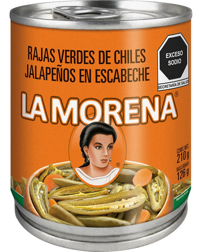 Rajas Verdes En Escabeche La Morena 200 Gr