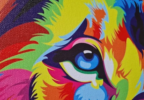 Cuadro Decorativo León Colores Impreso En Canvas 60x30cm Cuadro Decorativo León Colores Impreso En Canvas 60x30cm