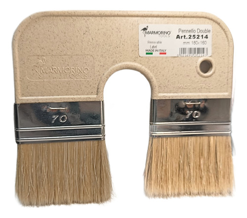 Doble Brocha Con Cerdas Naturales Marmorino Tools 70mm
