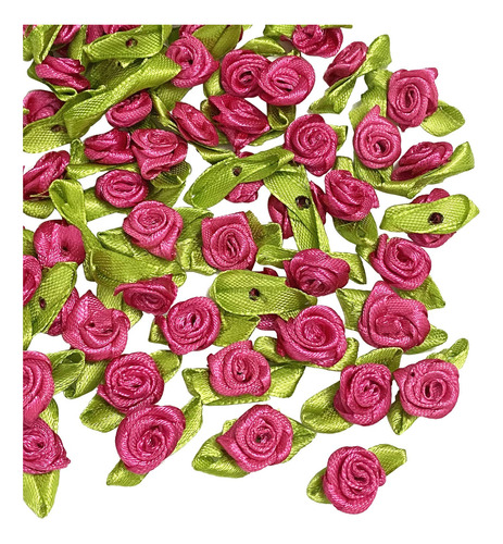 200 Pieza Mini Cinta Flor Tela Artificial Hoja Verd Roseta S
