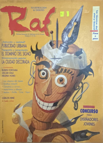 Raf Nº 2 Revista Ilustración Y Diseño, Carlos Nine 1993 Ex5