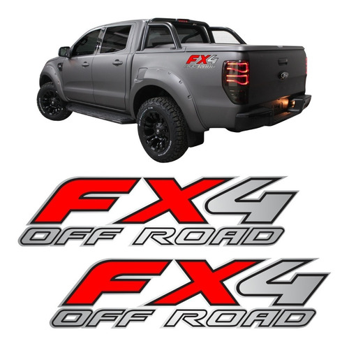 Par Adesivo Emblema Ford Fx4 Off Road F250 Ranger Fx4ofr Cor RANGER FX4 OFF ROAD