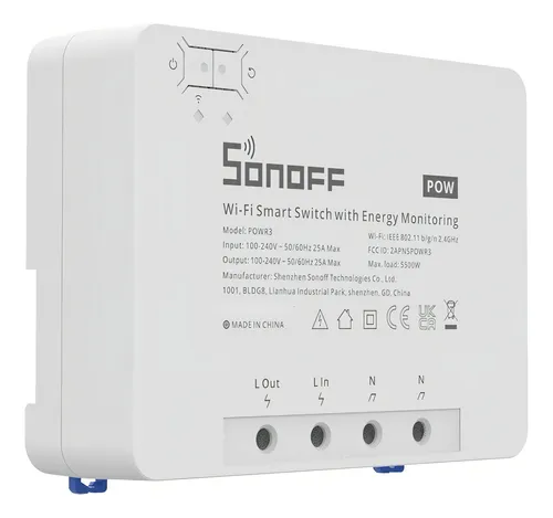 Interruptor Wifi con medición de energía Sonoff Pow R3 de 25a