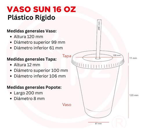 60 Vasos Reusables Con Popote Para Bebida Fría Mini 16 Oz Color Transparente
