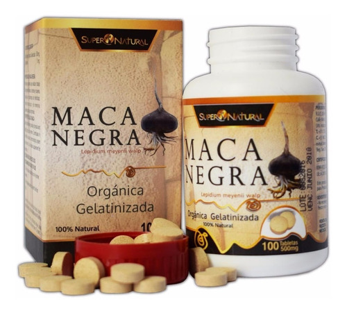 Tabletas   De Maca Negra Orgánica Gelatinizada