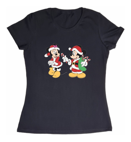 Playera Navidad Mickey Y Minnie Disfraz Santa Claus Mimi