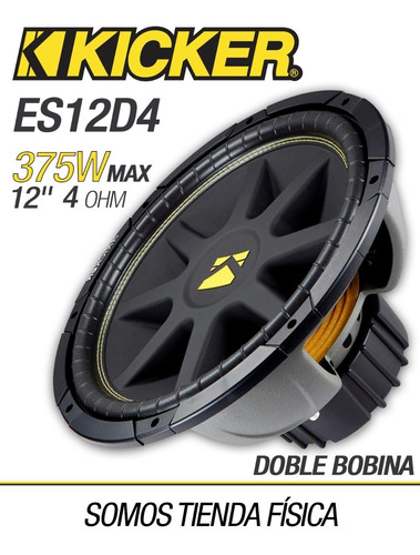 Bajo De 12 PuLG. Kicker Es12d4 375w (doble Bobina)