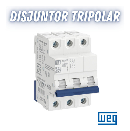 Minidisjuntor Tripolar 32a Curva C Mdwp - Weg