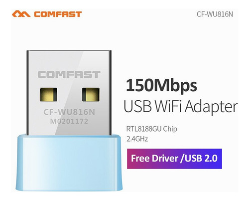 Mini Tarjeta Red Wifi 150mbps 2dbi Windows Xp,7,8,10,11 Pc