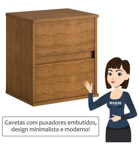 Mesa De Cabeceira 2 Gavetas Imbuia Paris Bianchi Fb