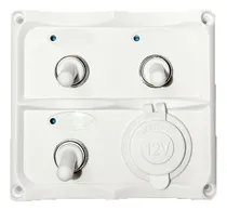 Comprar Tablero Nautico 3 Interruptores + Toma Negro\u002Fblanco