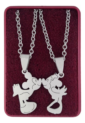 Dije Doble + Cadenas Mickey Y Minnie Parejas Para Compartir