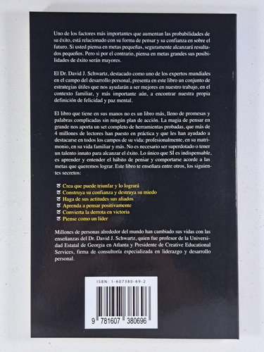 La Magia De Pensar En Grande - David J. Schwartz Libro Nuevo