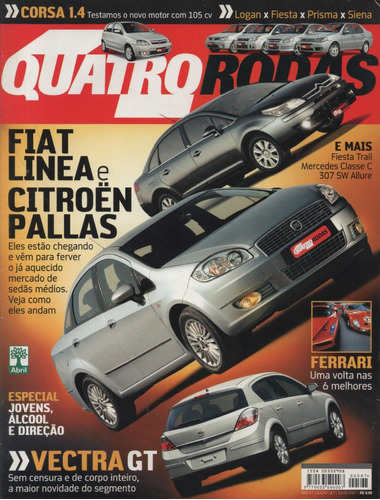 Quatro Rodas Nº567 Linea Pallas Vectra Gt Logan Siena Prisma