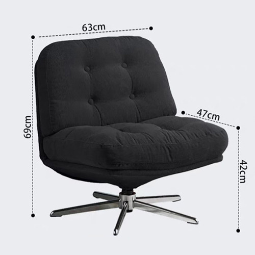 Silla Individual Elegante Con Rotación De 360 Grados Salas Negro