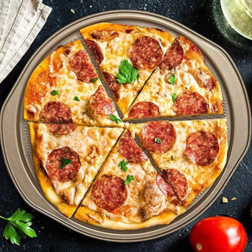 Charola Para Hornear Pizza, Glade, Acero De Carbon, 35cm Color Dorado