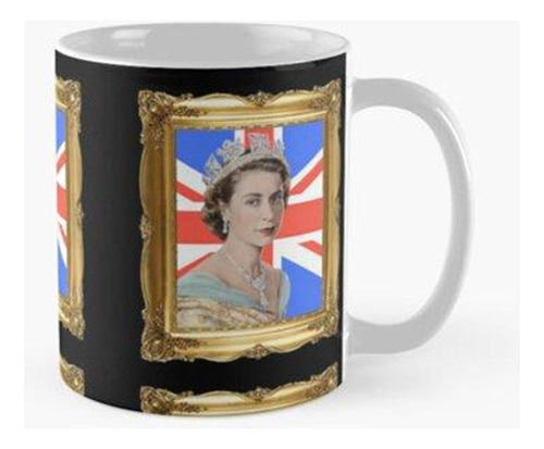 Taza Reina Isabel Ii Inglaterra Bandera Británica Calidad Pr