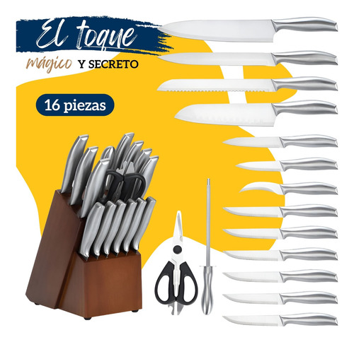 Juego de Cuchillos Para Cocina Ecomlab De Acero Inoxidable