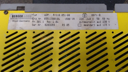 Berger Lahr Wdp5-118.051-00 Uni. De Posicionamiento Positec (Usado)