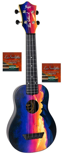 Ukulele Soprano Flight Tusee Ss Pack Elsuks Con Funda Abs Color Morado