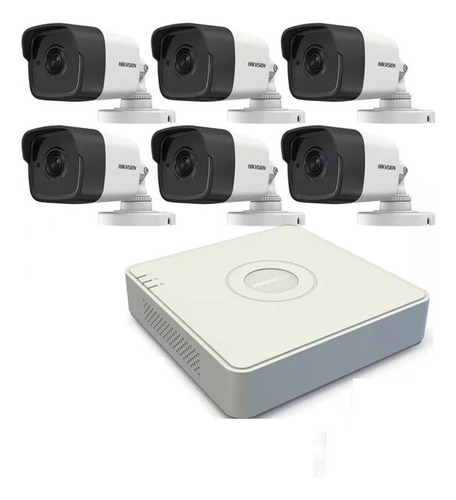 Kit Ip Full Poe Hikvision Nvr 8 Ch + 6 Bullet 2mp + 1tb