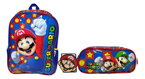 Kit Super Mario Bros Original : Mochila G Costas + Estojo