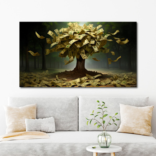 Cuadro Arbol Dinero Riqueza Millones Dinero Canvas 130x90