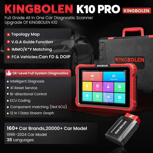 Escaner Profesional Kingbolen K10 Topologia Ecu Codificacion