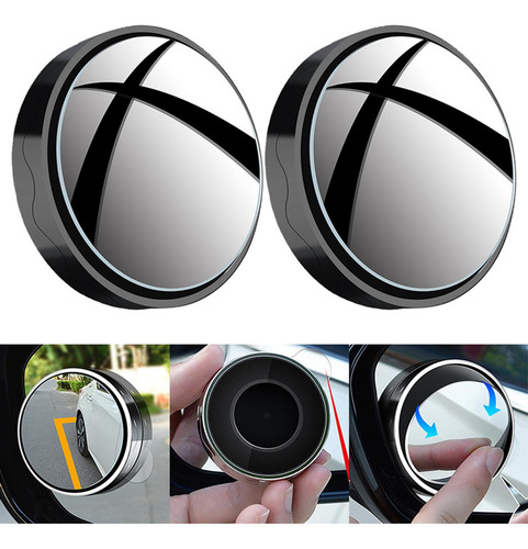 Espejo Retrovisor Para Coche De 2 Piezas, Rotación De 360