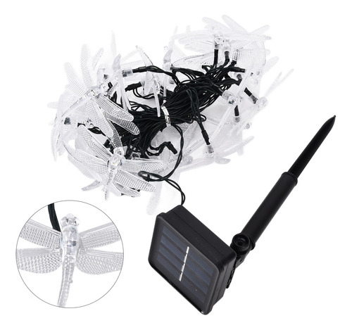 Guirnalda De Luces Solares Con Forma De Libélula, 30 Led, Al