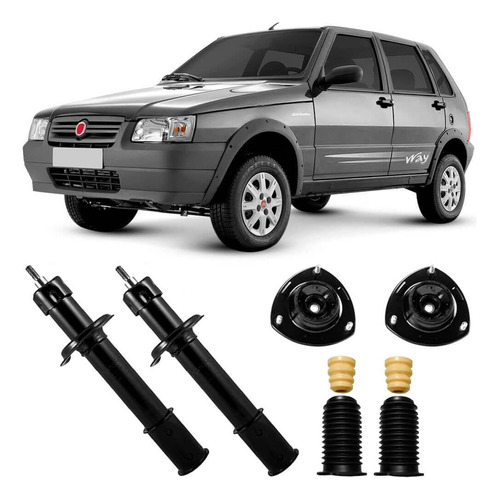 2 Amortecedor Fiat Uno 2008 A 2013 Dianteiro Cofap E Kit