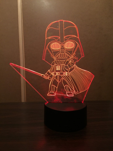 Lámpara 3d App Incluida Star Wars Mini Darth Vader + Pilas