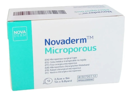 Tela Adhesiva Microporous Novaderm 2.5cm X 9m Caja X 12 U