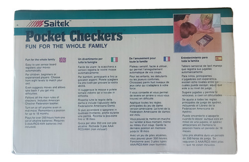 Antiguo Juego De Damas Electrónico - Saitek Pocket Checkers (Usado)