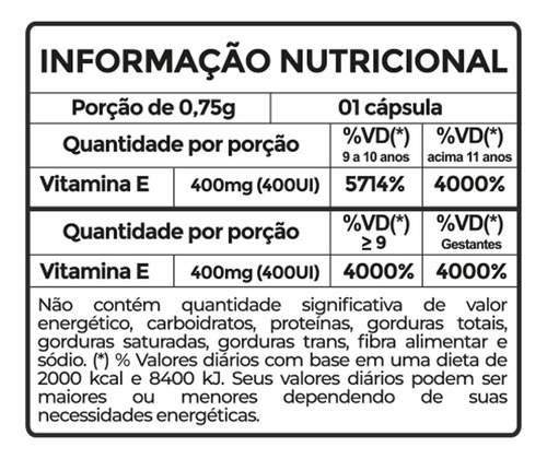 Imagem 5 de 5 de Vitamina E 400mg 400ui Por Cápsula Com 60 Cápsulas Fitoprime