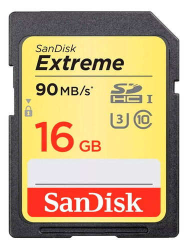 Cartão Sd Sdhc Sandisk Extreme 16gb 90mbs