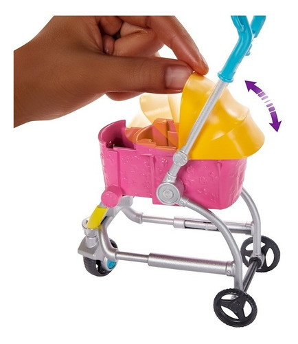 Imagen 5 de 10 de Muñeca Barbie Carriola De Perrito Cachorros Y Accesorios