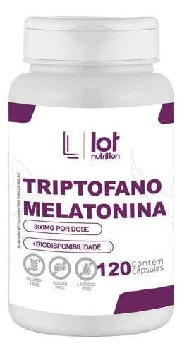 Kit 10un Triptofano + Melatonina 120 Cápsulas Sono E Ansie Sem Sabor