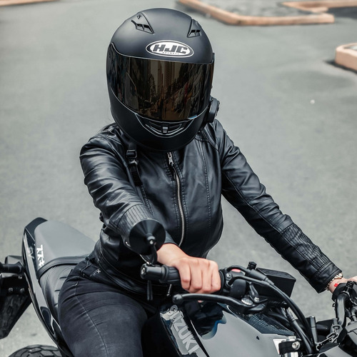 Casco Moto Hjc Integral Cs-15 Sólido Semi Flat Black.