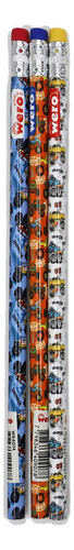 Lápiz Con Goma Color Grafito Modelos X 1 Unidad Trazo Motores