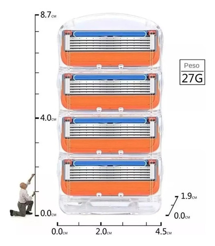 24 Hojas De Afeitar De Repuesto For Gillette Fusion 5 For
