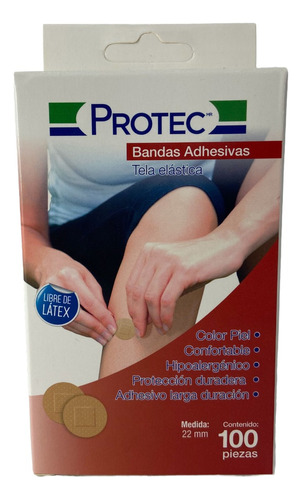 Bandas Adhesivas Redondas Protec Caja C/100 Pzs