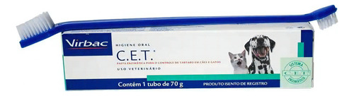 Kit Saúde Oral Virbac - C.e.t Pasta + Necessaire + Escova Sabor Frango